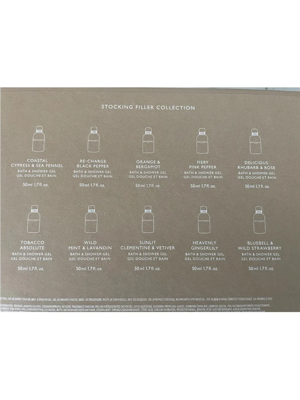 Molton Brown Stocking Filler Gift Set 10x50ml Body Wash Luxury Brand New NIB spa